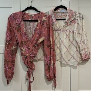 2 Tops - Spell & The Gypsy Collective Rosa Blush Wrap Blouse & Vintage Crop